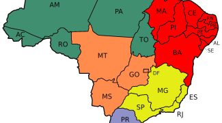 mapa do brasil legendado pintado regioes